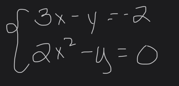 of 3x-y=-2
Lax?-y=0
