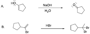 A.
HO
NaOH
H₂O
B.
а
Br
HBr
-Br
Br