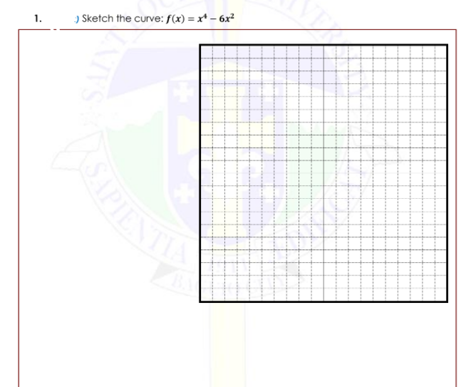 ) Sketch the curve: f(x) = x* – 6x²
1.
APIENTI
