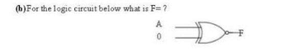 (b)For the logic circuit below what is F=?
A
