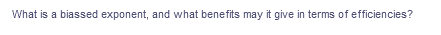 What is a biassed exponent, and what benefits may it give in terms of efficiencies?
