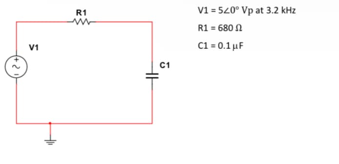 2.
V1
R1
www
HH
C1
V1=540° Vp at 3.2 kHz
R1 = 680 Ω
C1 = 0.1 μF