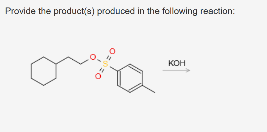 Provide the product(s) produced in the following reaction:
0=8=0
KOH