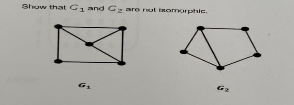 Show that G₁ and G₂ are not isomorphic.
1
G₁
G2