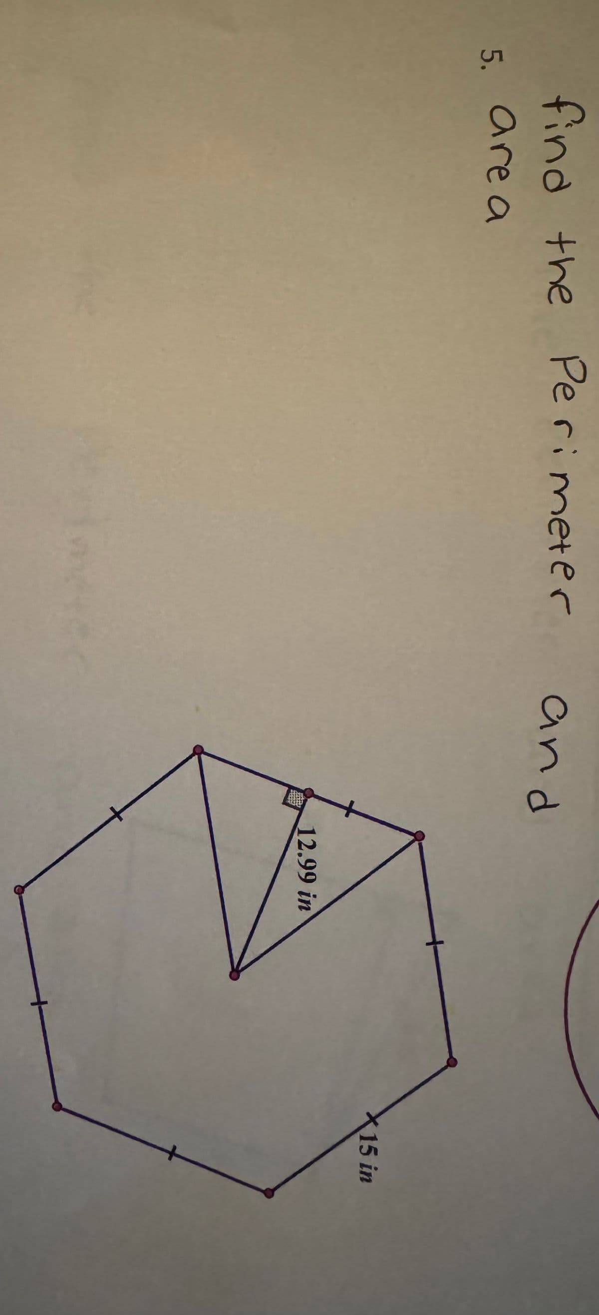 find the Perimeter
5. are a
and
12.99 in
X15 in