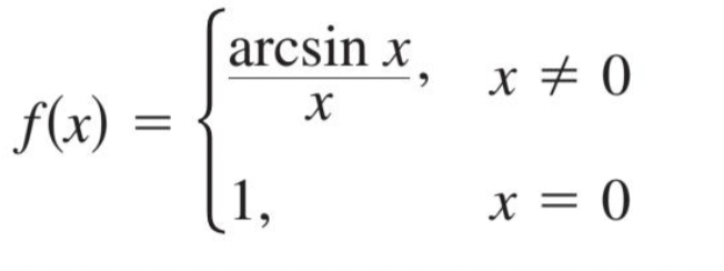 f(x) =
arcsin x,
X
1,
x = 0
x = 0