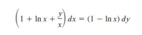 (1 + In x + 2) dx =
dx = (1 - ln x) dy
