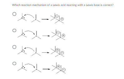 Which reaction mechanism of a Lewis acid reacting with a Lewis base is correct?
