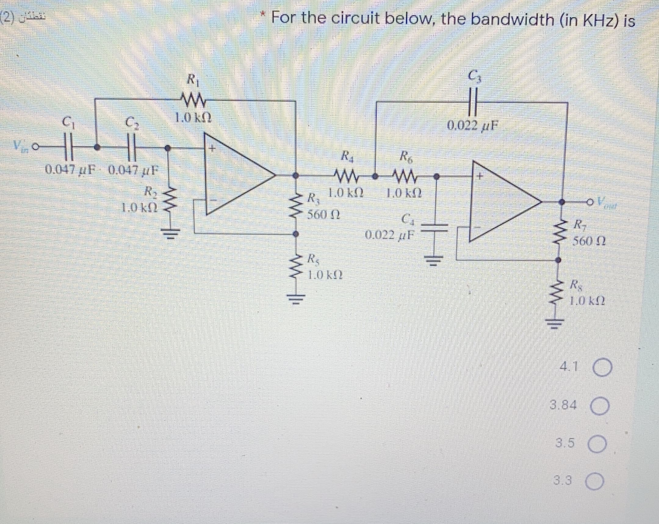 C3
R1
1.0 kO
0.022 uF
C2
R4
+.
0.047 µF 0.047µF
1.0 k
1.0 k?
R3
560 2
R2
R-
560 2
1.0 k2
0.022 uF
Rs
1.0 k2
1.0 k
