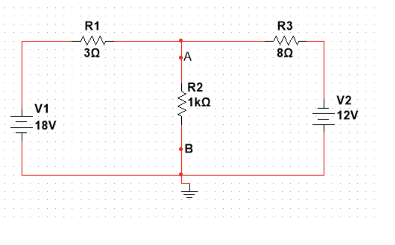 ㅓㅏ
V1
- 18V
R1
30
A
R2
-12
B
R3
82
V2
12V