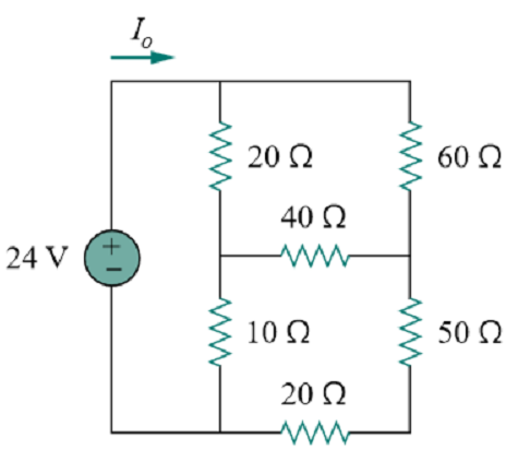 20 Ω
60 Ω
40 Ω
24 V
10 Ω
50 Ω
20 Ω
