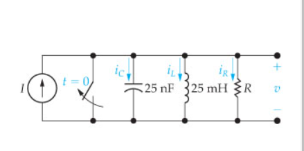 t=0
ic
ig.
25 nF 325 mH R
V