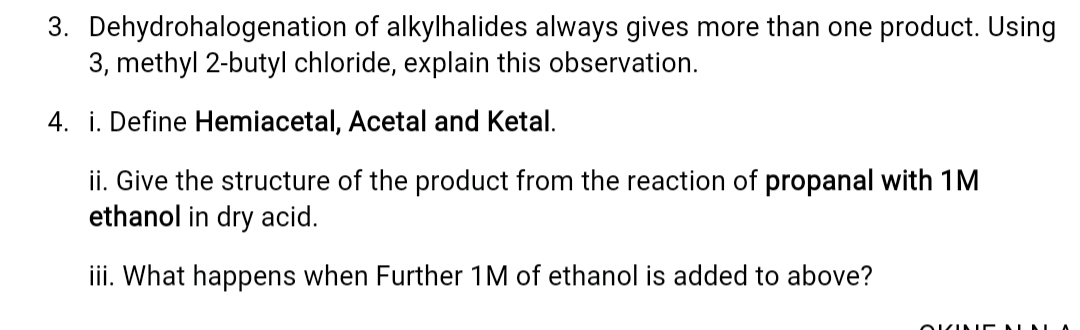 Dehydrohalogenation of alkylhalides always
