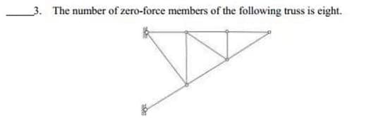 3. The number of zero-force members of the following truss is eight.
201