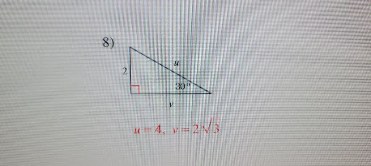 8)
2
V
30°
u=4,v=2√√3