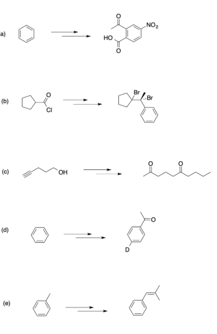 .NO2
a)
но
Br
ZBr
(b)
(c)
OH
(d)
or
(e)
