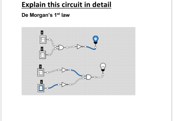 Explain this circuit in detail
De Morgan's 1st law
