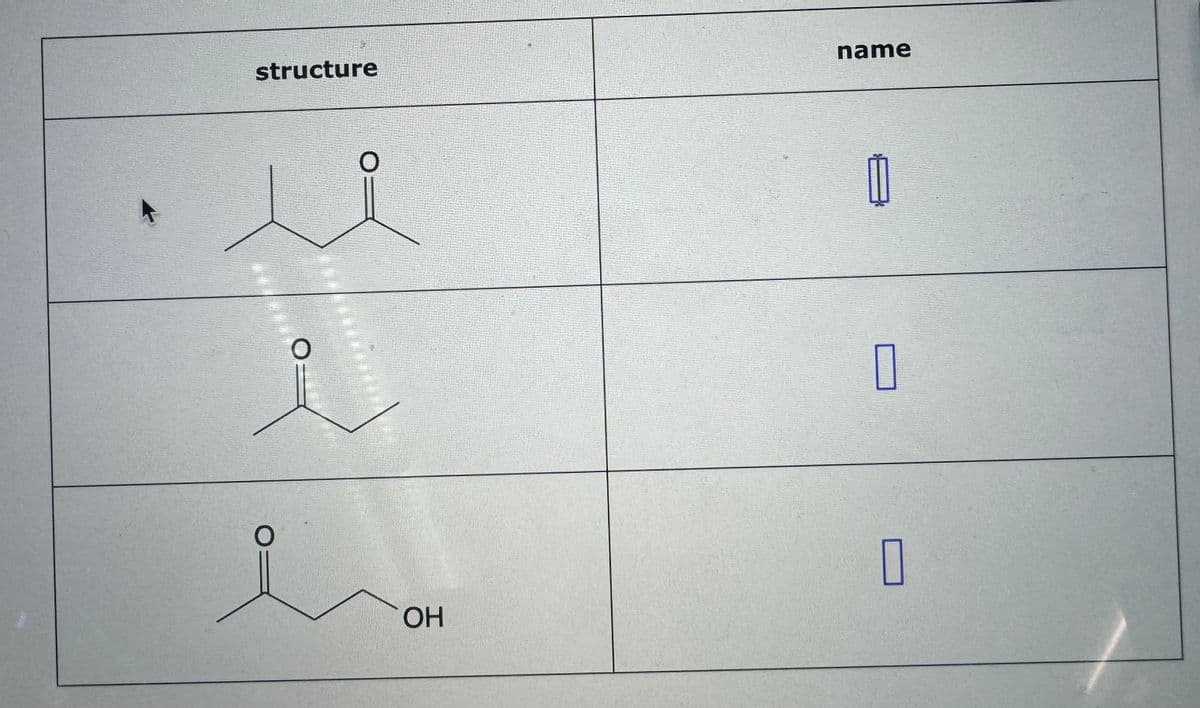 structure
name
O
D
오
☐
OH
☐