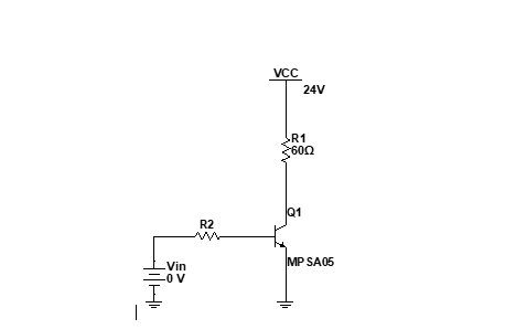 VCC
24V
R1
600
Q1
R2
MP SA05
-Vin
-0 V

