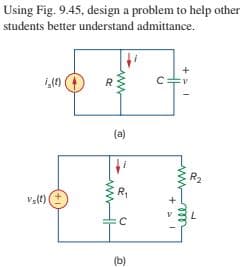 Using Fig. 9.45, design a problem to help other
students better understand admittance.
R.
(a)
R2
Vs(t)
(b)
wwH
