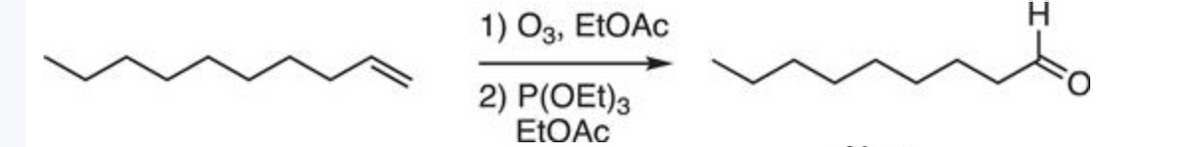 1) O3, EtOAc
2) P(OEt)3
EtOAc
H