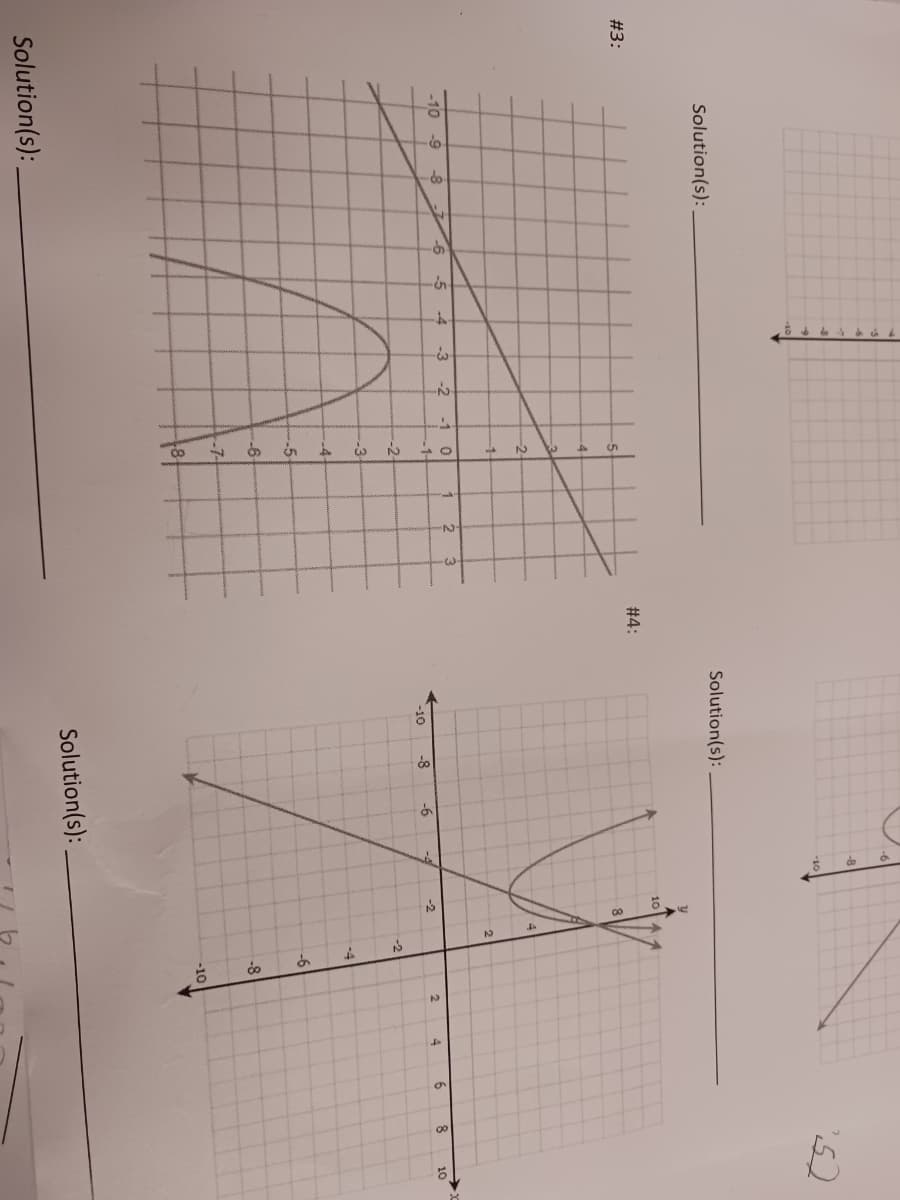 #3:
Solution(s):
-10
-9
-8
Solution(s):_
-6 -5
4
-3
-2
-1
-2
0
-1.
-2-
-3-
4
-5-
-6
7
8
++++
2 3
#4:
Solution(s):
-10
-8
-6
Solution (s):
10
-2
-4
-6
-8
-10
2
4
6
'52
8
10