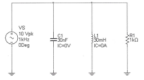 VS
10 Vpk
1kHz
ODeg
C1
30nF
IC-OV
L1
330mH
IC=OA
R1
21k0