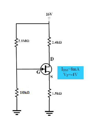 2.1ΜΟ
10kΩ
16V
2.4ΚΩ
D
( Inss=&inA
V₁--4V
1.5ΙΩ