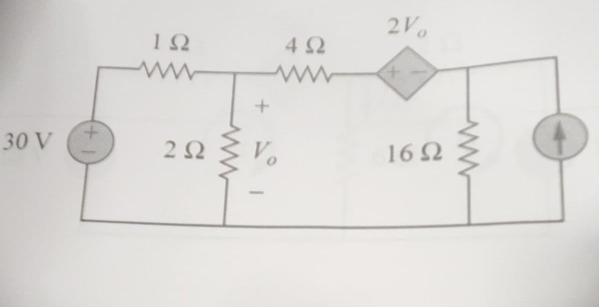 30 V
μα
ΙΩ
wwwww
2 Ω
4 Ω
www
Vo
27.
+
16Ω