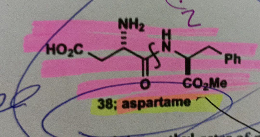 HO₂C
NH₂
1112
N
Ph
CO₂Me
38; aspartame