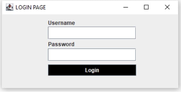 LOGIN PAGE
Username
Password
Login
X