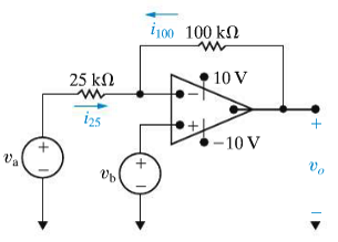 Va
+
25 ΚΩ
1100 100 ΚΩ
ww
10 V
w
i25
+
-10 V
Vo