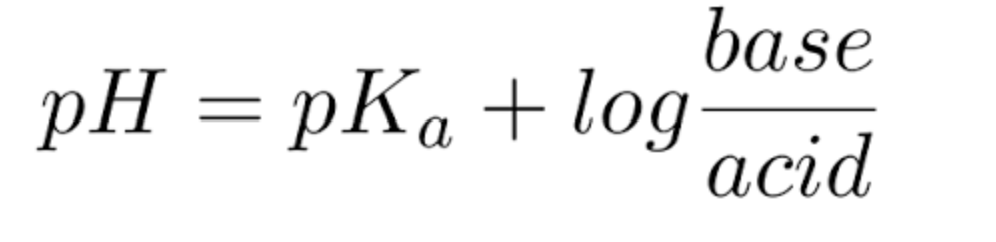 pH =pKa + log
base
acid