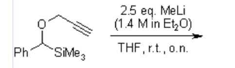 Ph
-SiMe3
2.5 eq. MeLi
(1.4 M in Et₂O)
THF, r.t., o.n.