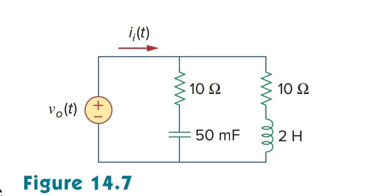 i,(t)
10 Ω
10 Ω
vo(t) (+
:50 mF
2 Η
ll
