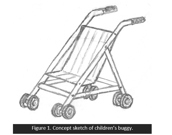 Figure 1. Concept sketch of children's buggy.