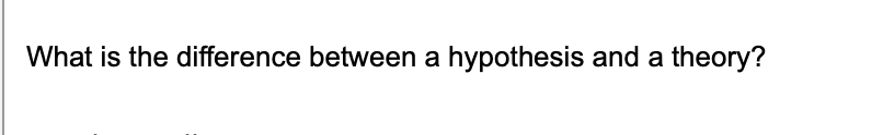 What is the difference between a hypothesis and a theory?
