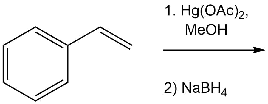 1. Hg(ОАс)2,
MEOH
2) NaBH4
