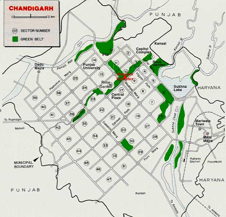 CHANDIGARH
2 km
To Rupnagor
Mohali
MUNICIPAL
BOUNDARY
SECTOR NUMBER
GREEN BELT
PUNJAB
Dadu
Majra
Patiali Roo
Pashchim
Marg
PUNJAB
Kansal
Capitol
Complex
PGI
Rock
Garden
Punjab
University
15
Rose
Garde
Central
22
Plaza
Vigyan Path
Madhya Marg
Sarovar
Path
Dakshin Marg
33
Kursan
22
Purv
Marg
To Ambala
Kansal
Sukhna N
Sukhna HARYANA
Lake
Sukhna Choo
Mariwata
Town
Mani
Majra
Railway
Station Panchkula
HARYANA
To Ambala