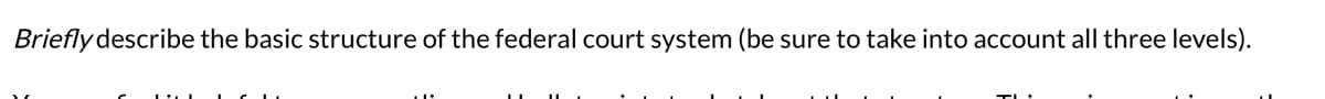 Briefly describe the basic structure of the federal court system (be sure to take into account all three levels).