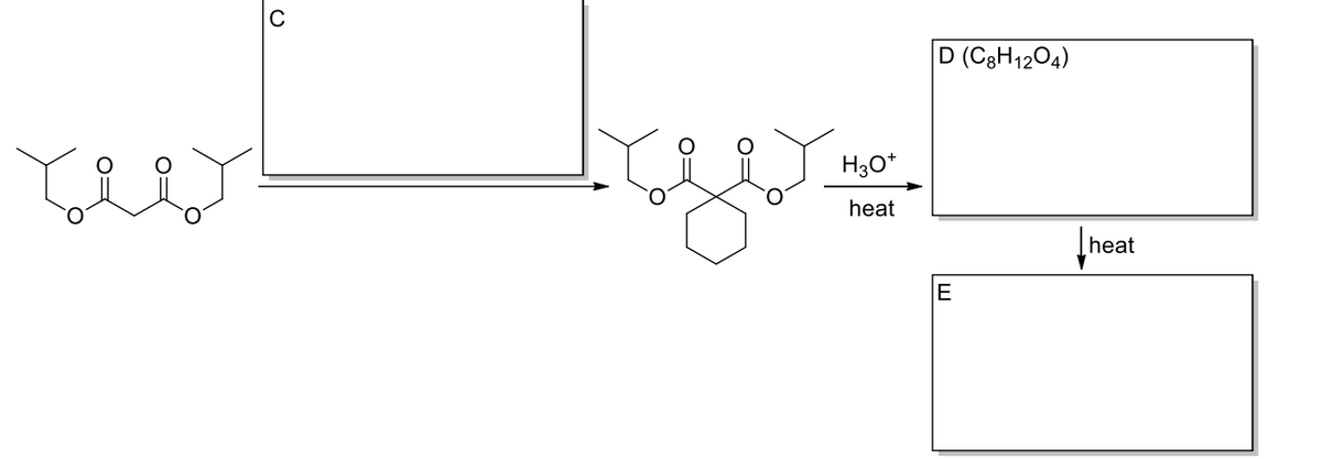 D (C3H1204)
H30*
heat
heat
E
