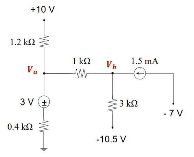 +10 V
1.2 ΚΩ
1 ΚΩ
1.5 mA
Vb
Va
ли
3 V ±
0.4 ΚΩ
- 3 ΚΩ
-10.5 V
- 7 V
