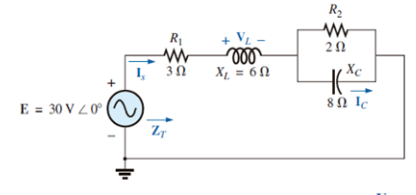 R2
20
ll
X1 = 60
I, 30
, Xc
8Ω 1
E = 30 V Z 0° |
