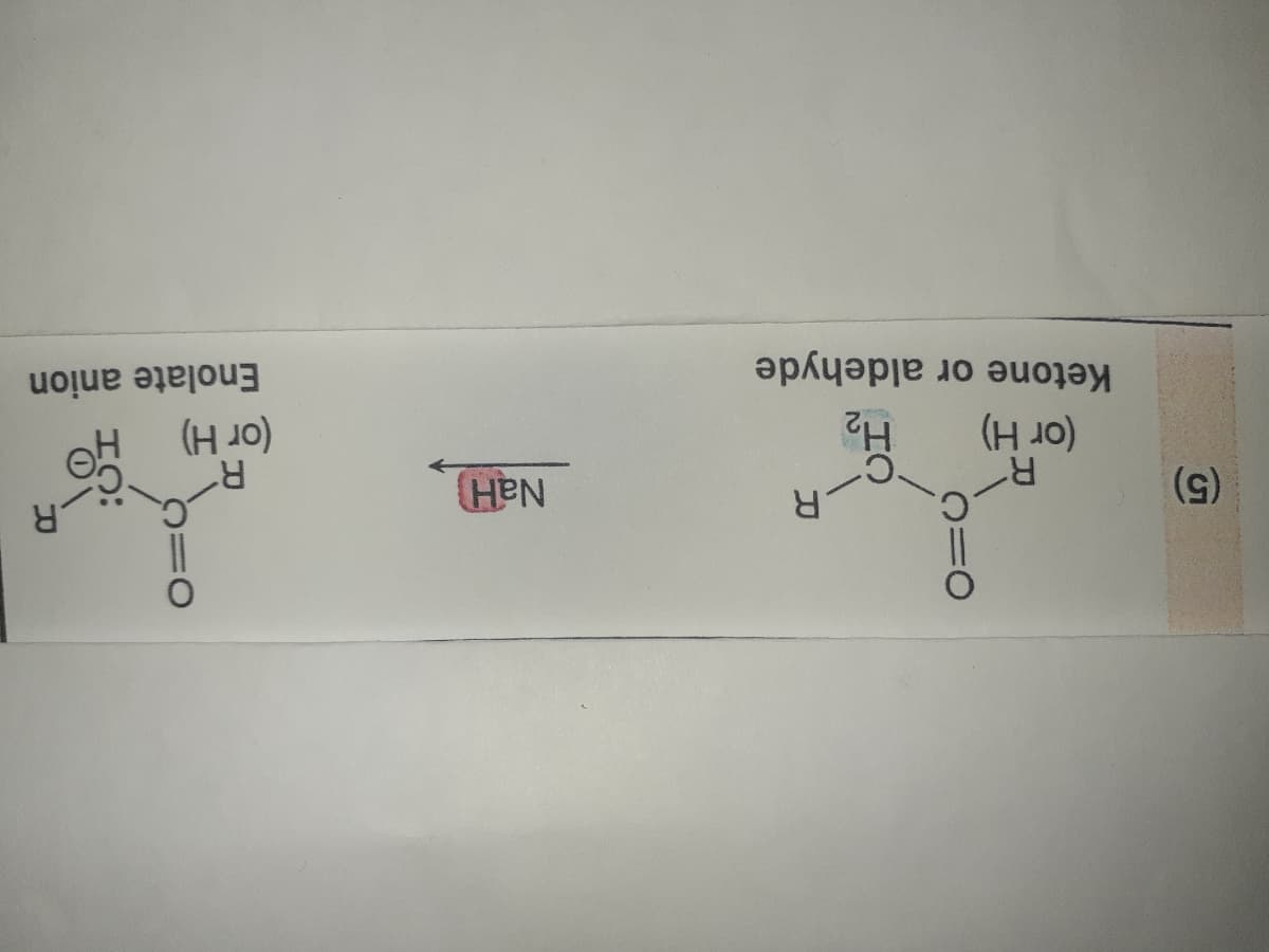 NaH)
5)
(or H)
Ketone or aldehyde
Enolate anion
