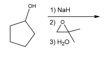 ОН
1) NaH
2) O
3) Н2О
