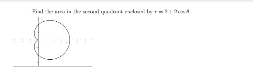 Find the area in the second quadrant enclosed by r = 2+2 cos 0.
