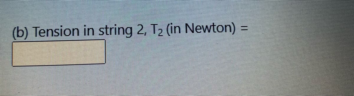 (b) Tension in string 2, T2 (in Newton)

