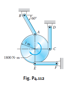 B
D
A
1m
of
1800 N-m -
Fig. P4.112
