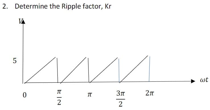 2. Determine the Ripple factor, Kr
VA
wt
Зп
-
-
2
2
