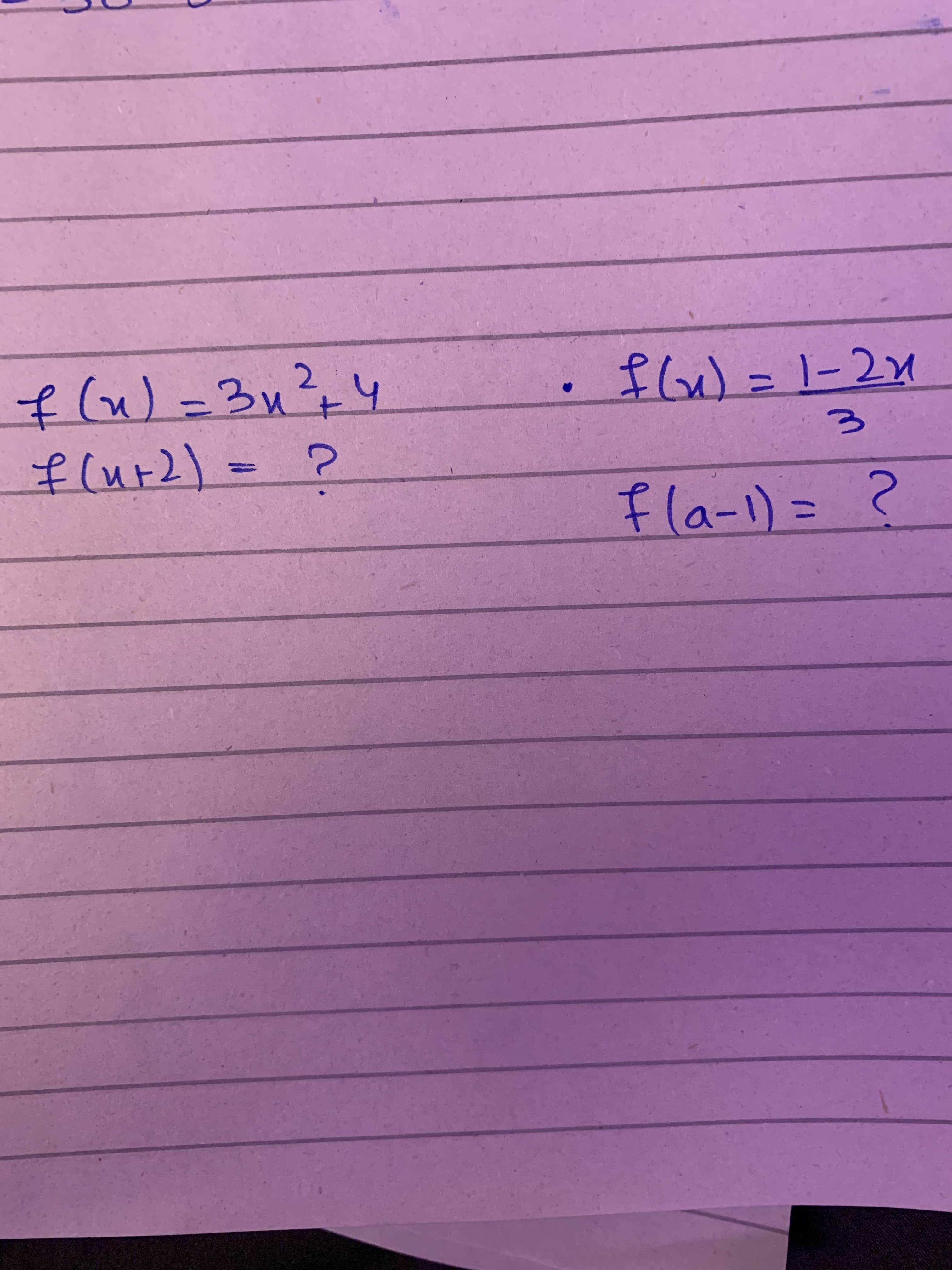 2.
flw=1-21
f(u)=3u
flur2)=
(ut)
fla-1)=
%3D
